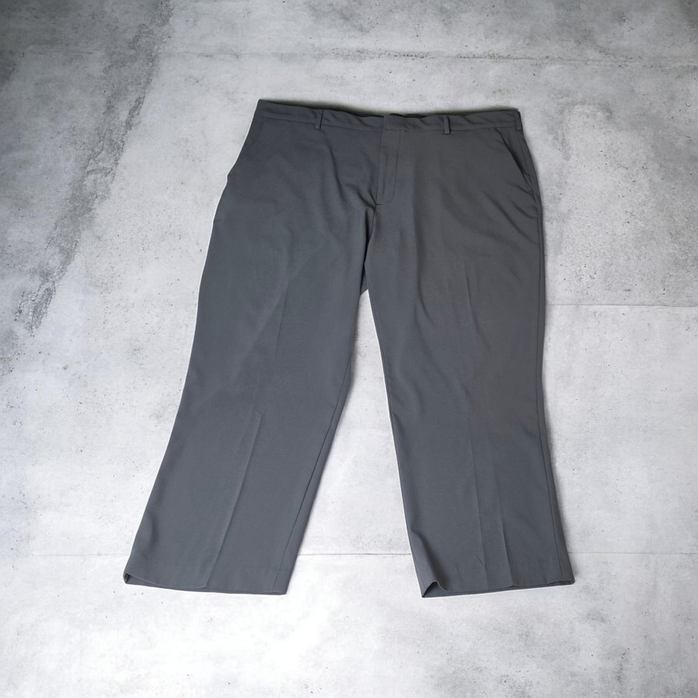Van Heusen Men's Big & Tall Flex Fit 46x29 Stain Shield Straight Leg Pants Gray
